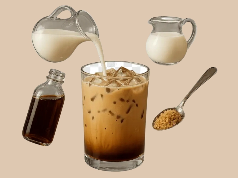 Bước 3: Hoàn thành ly bạc xỉu Cho đá viên vào ly sữa, sau đó rót từ từ phần cà phê đã pha lên trên để tạo các lớp màu đẹp mắt. Khuấy đều trước khi thưởng thức để cảm nhận hương vị thơm béo, hài hòa của ly bạc xỉu đá ngon ngay tại nhà.