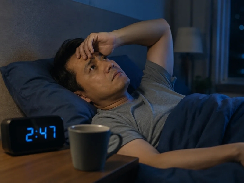 Mất ngủ kéo dài Khó ngủ hoặc ngủ không sâu sau khi uống cà phê là dấu hiệu phổ biến của việc tiêu thụ quá nhiều caffeine. Bạn nên giảm lượng uống hoặc tránh dùng vào buổi chiều và buổi tối.
